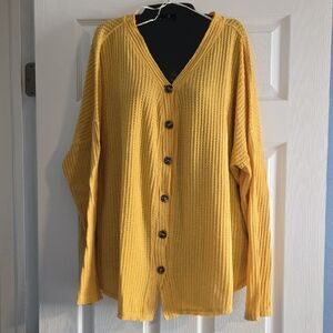 Umgee Sunny Gold Women's Waffle Knit  Cardigan